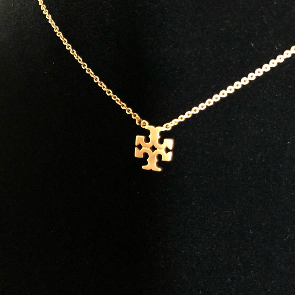 Gold Delicate Logo Choker Pendant Necklace - Picture 7 of 8